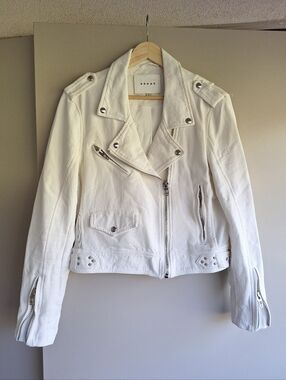 BLANKNYC White "So Icy" Cotton Moto Jacket - Size L - Excellent